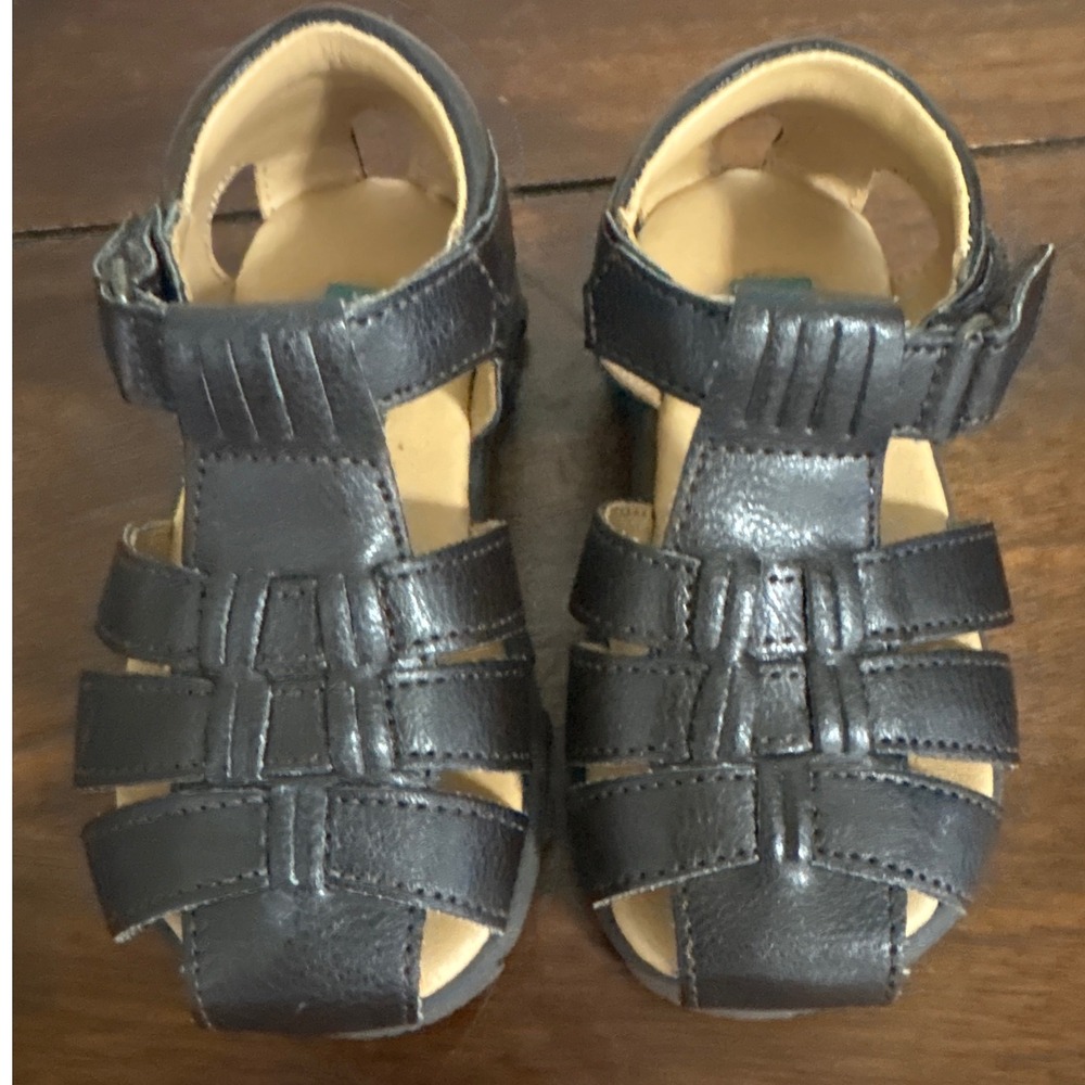 Scott David Nathan Kids Boys Dark Brown Leather Gladiator Sandals Size 5M